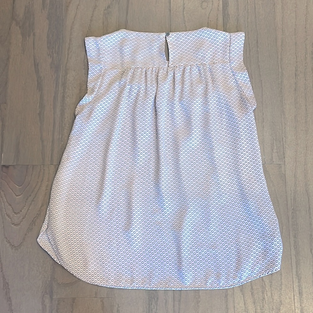 LOFT Pink Patterned Ruffle Shell - Size XS - Picture 2 of 8